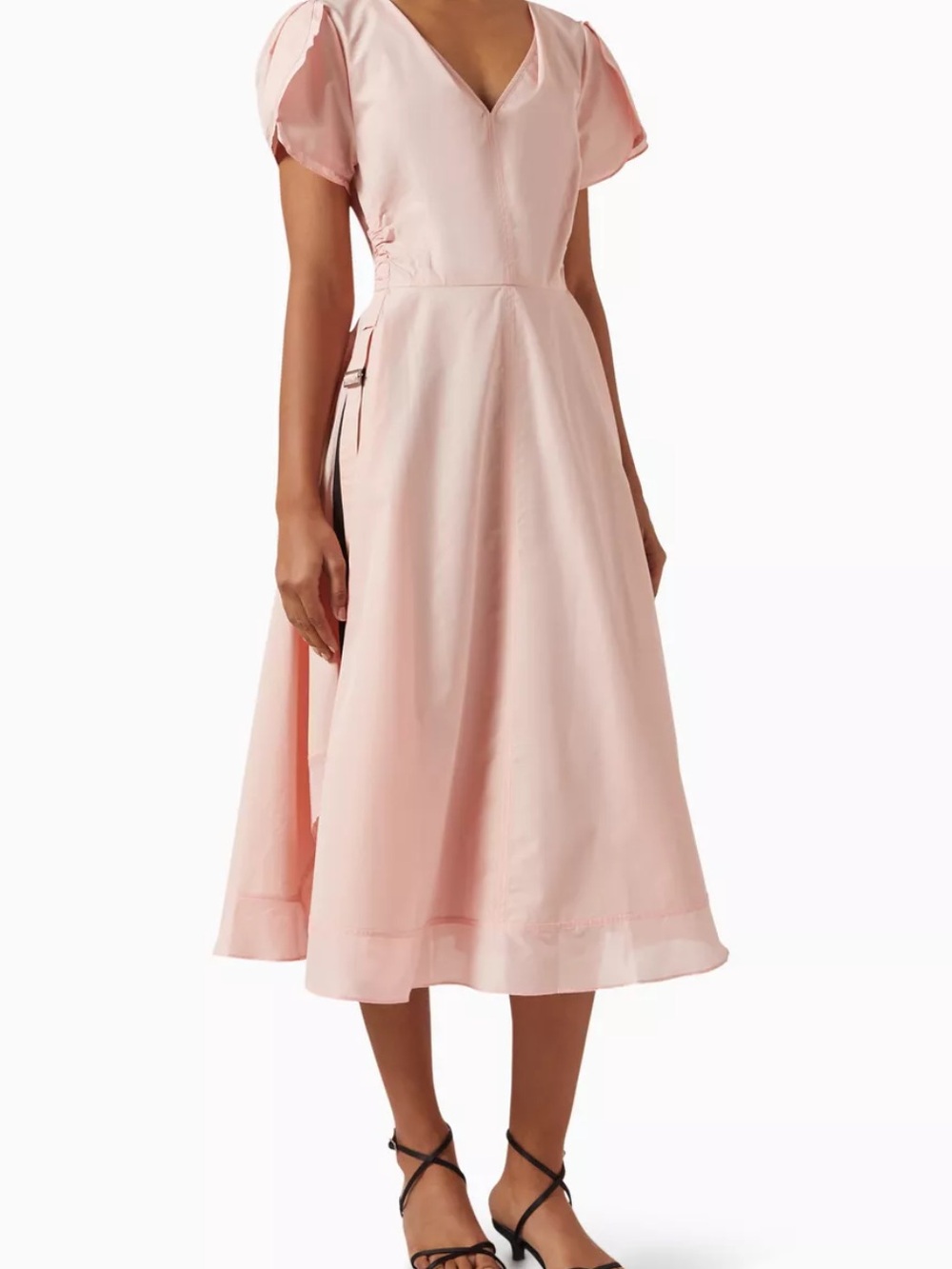 3.1 Phillip Lim Blush Pink V‑Neck Midi Dress
